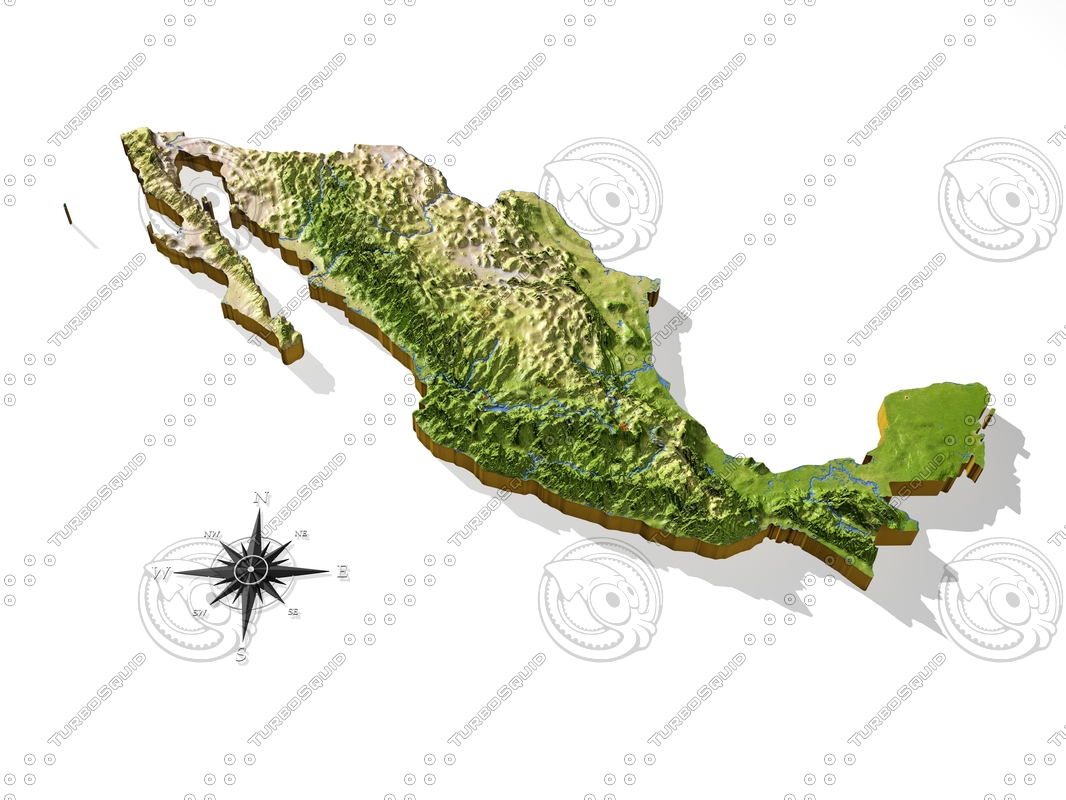 Mexico Resolution Relief Maps 3d Model