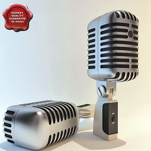 retro microphone 3d 3ds
