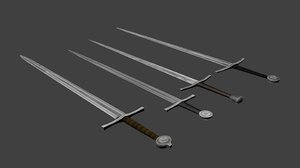 Free Blender Sword Models Turbosquid - roblox classic swords