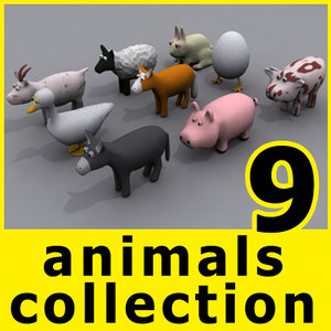 3d farm animals model