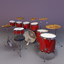 3d drum set drumset model