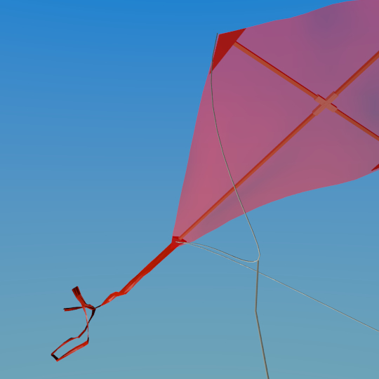 3d model kite wind