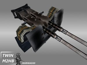 m2 browning twin 3d model