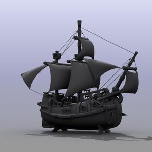 max high-poly toy ship