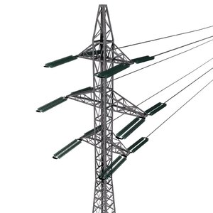 low-poly power line 3d max