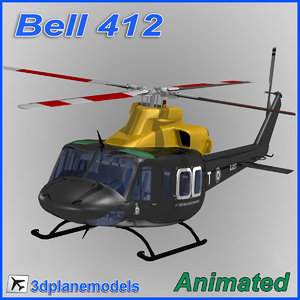 bell 412 helicopter animation 3d obj