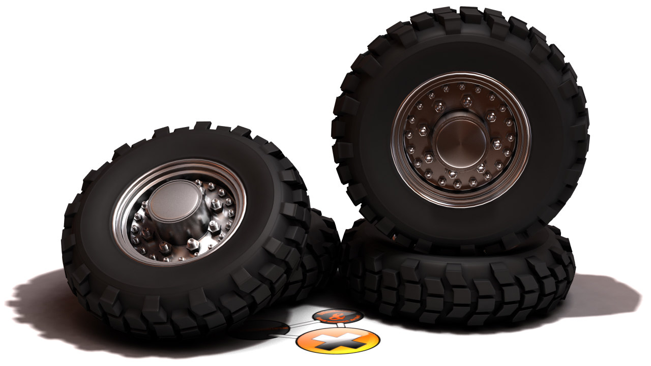 3d model military tires wheels