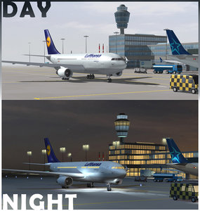airport collections night day 3d max