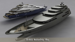 3d mega yacht 140m