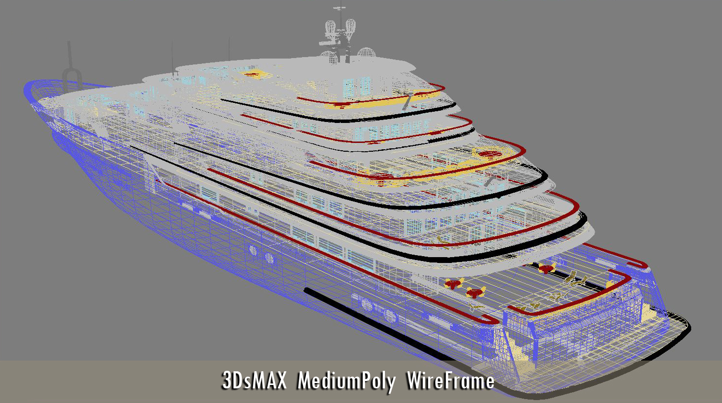 mega yacht 3d model