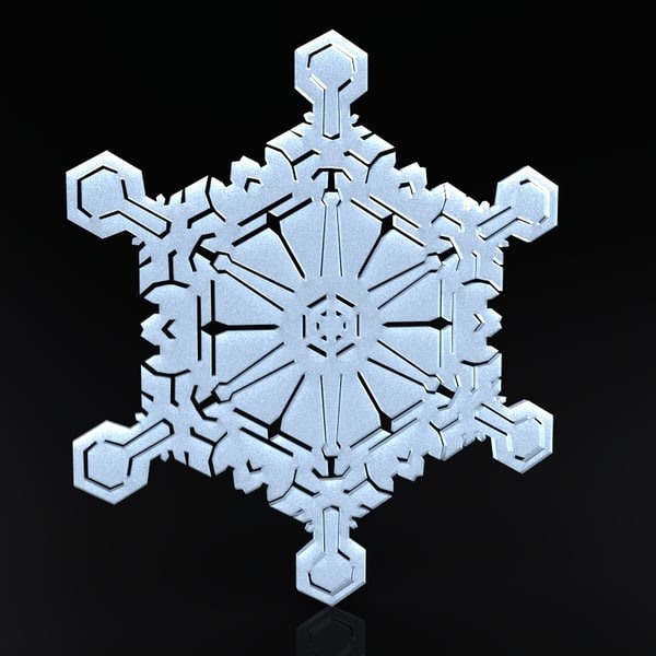 3d model snowflake christmas symbols