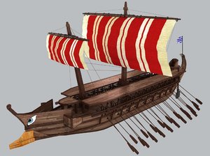 3ds max trireme modeled boat