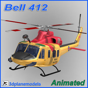bell 412 helicopter animation max