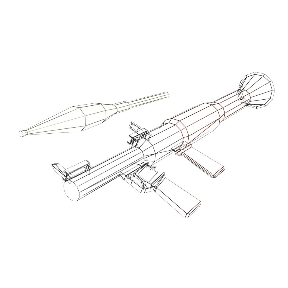 3d model rpg7 rocket launcher