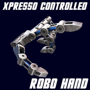 3d xpresso controlled robot hand model
