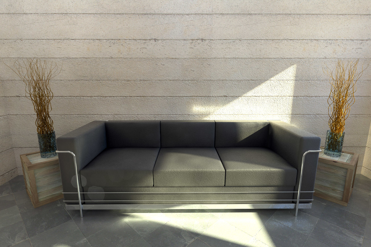 3d model couch box end tables