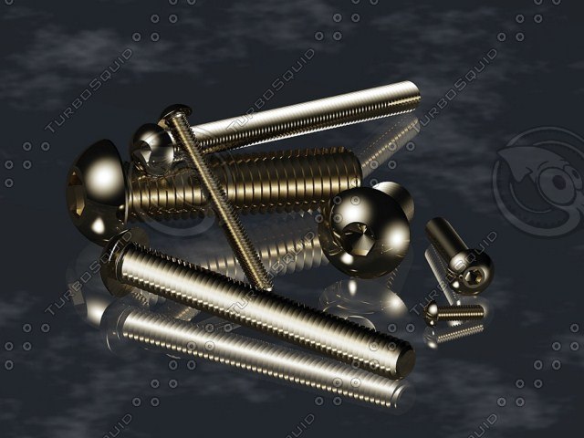 screws bolts din 7380 3d dwg