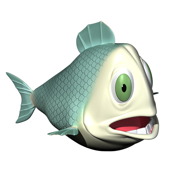fish cartoon character rigged 3ds