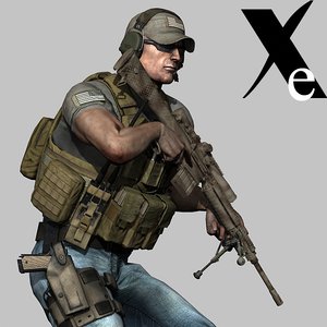 xe private military contractor 3d model