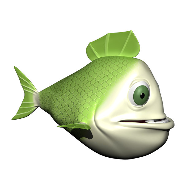 fish cartoon character rigged 3d 3ds