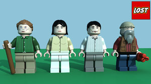 lego lost minifigure character pack 3d ma