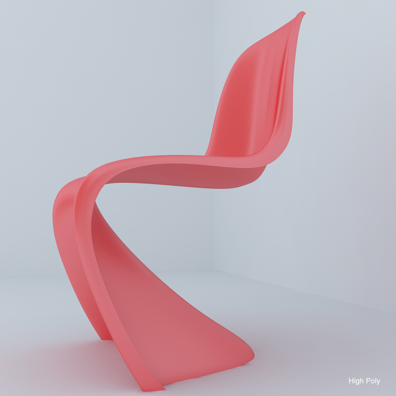 3d model verner panton plastic chair