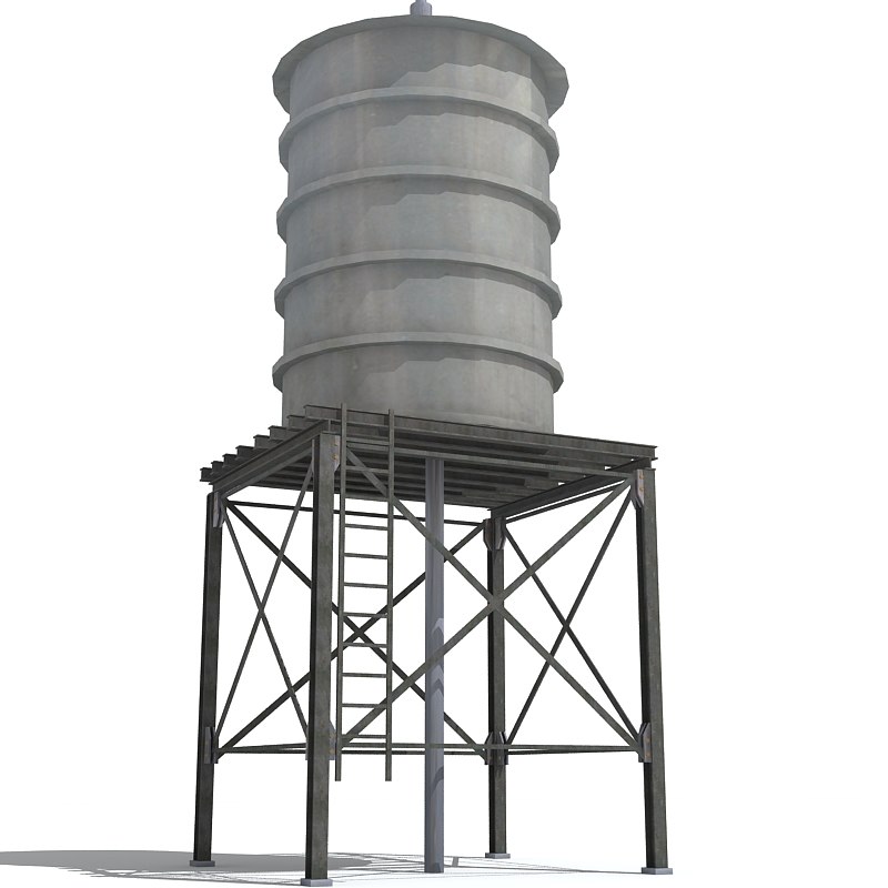 3d model of roof water tower