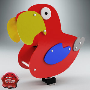 spring swing parrot 3d model