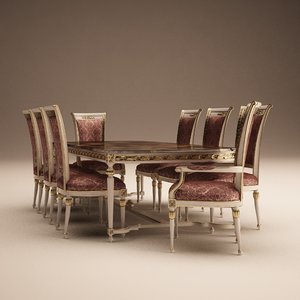 dining table classic 3d model