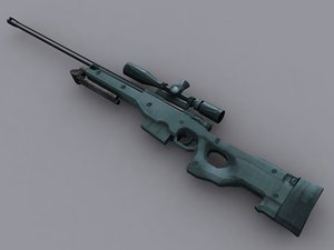 aws sniper rifle 3d model