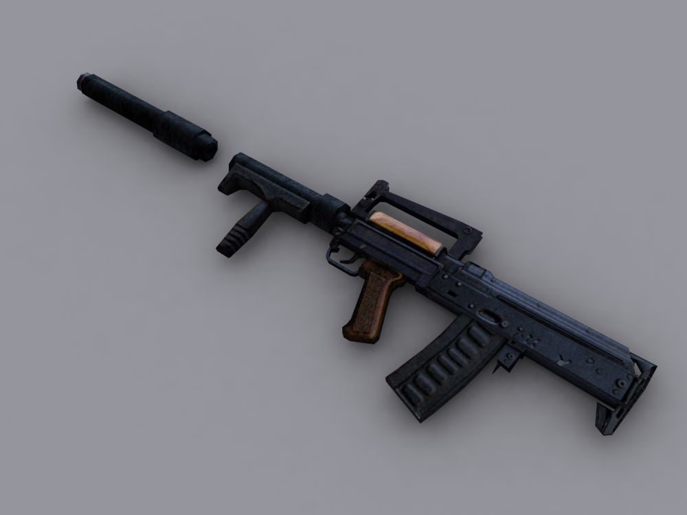 3d groza rifle model