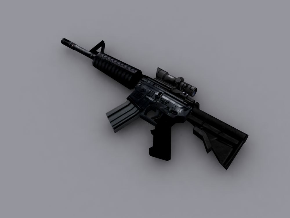 3d M4 Assault Rifle Gun Model