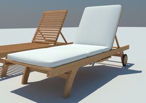 wooden loungers 3d model