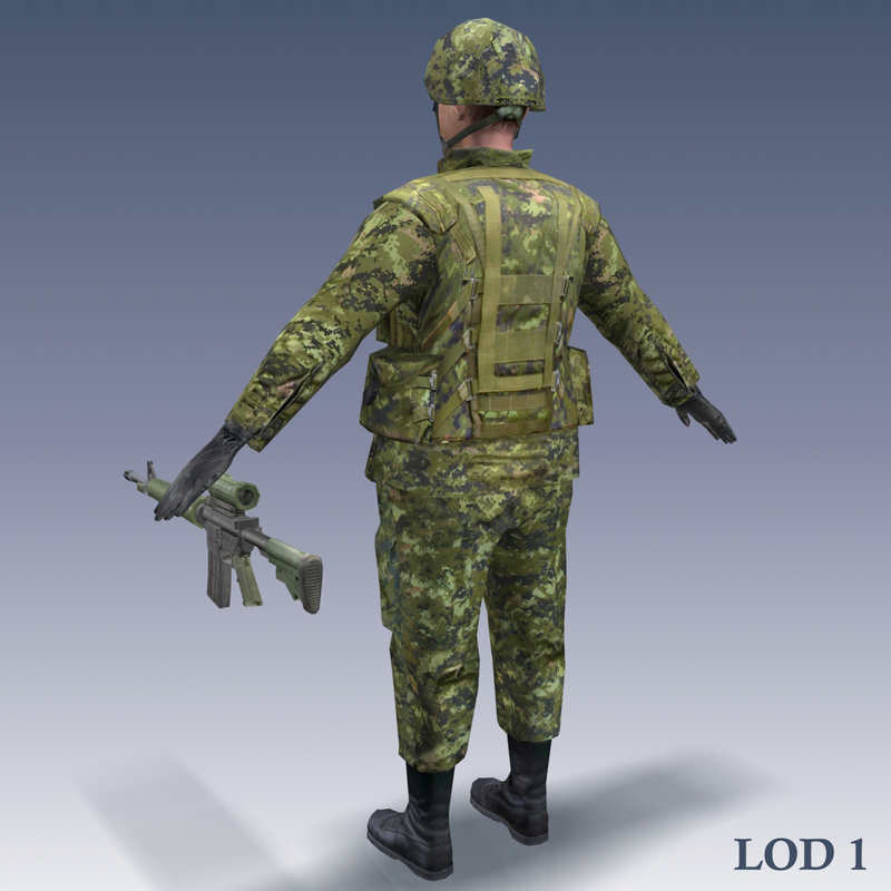 3d model soldier canadian