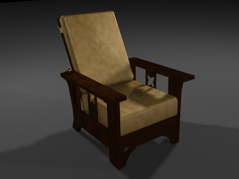 3d wood leather model