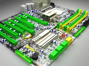 3d model dfi motherboard