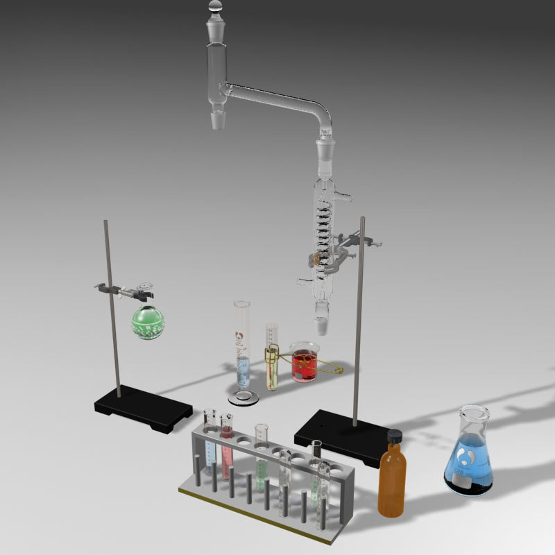 3d science lab glassware