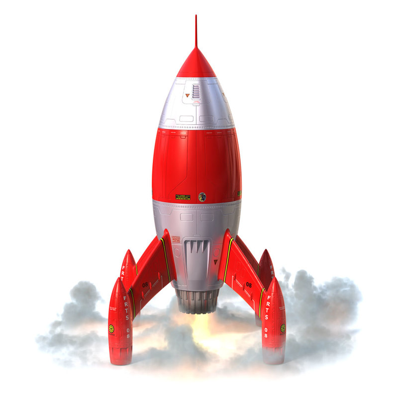 Download 3d model cartoon rocket