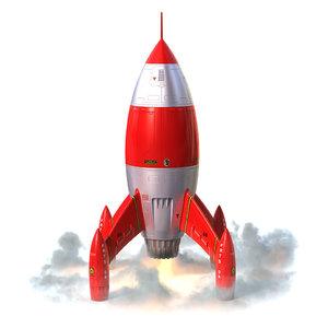 3d model cartoon rocket