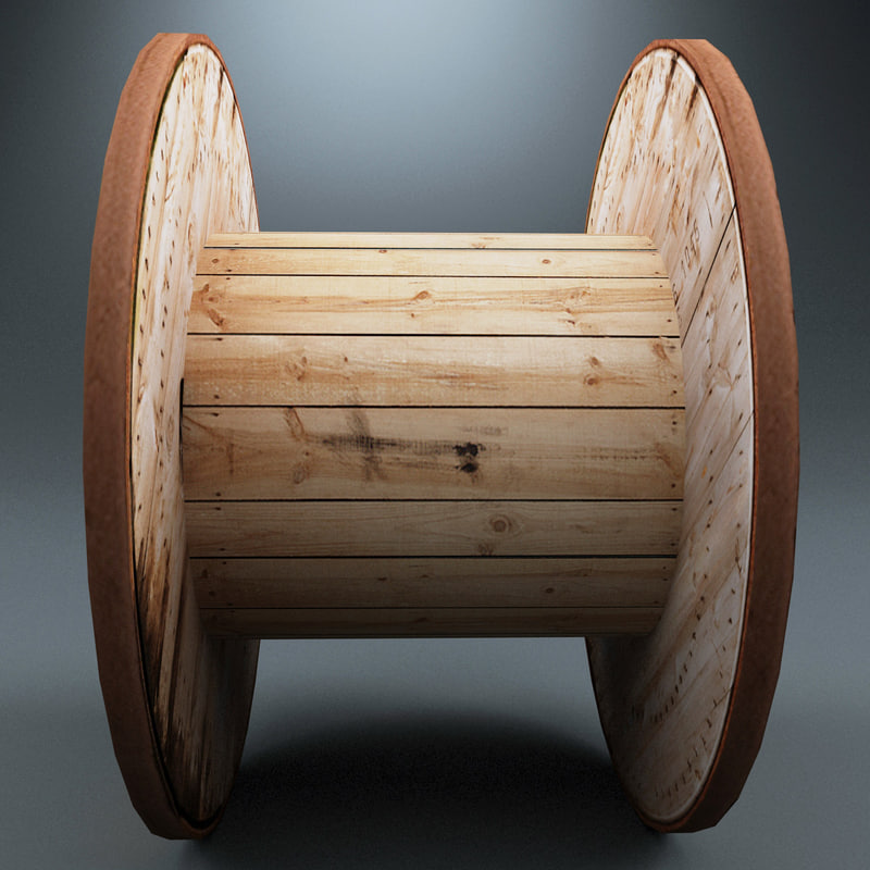 3dsmax wooden cable reel