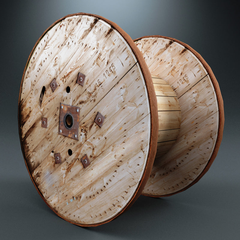 3dsmax wooden cable reel