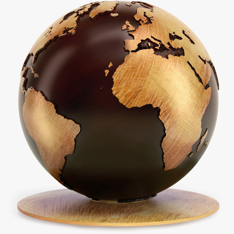 Wooden Globe Classical Wood Max