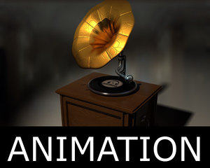 3d animation gramophone model