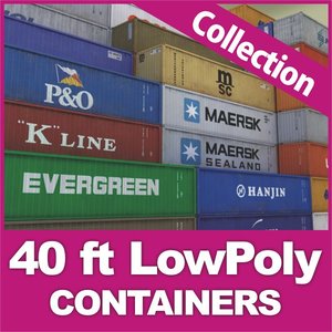 cargo 40 ft container 20 3ds