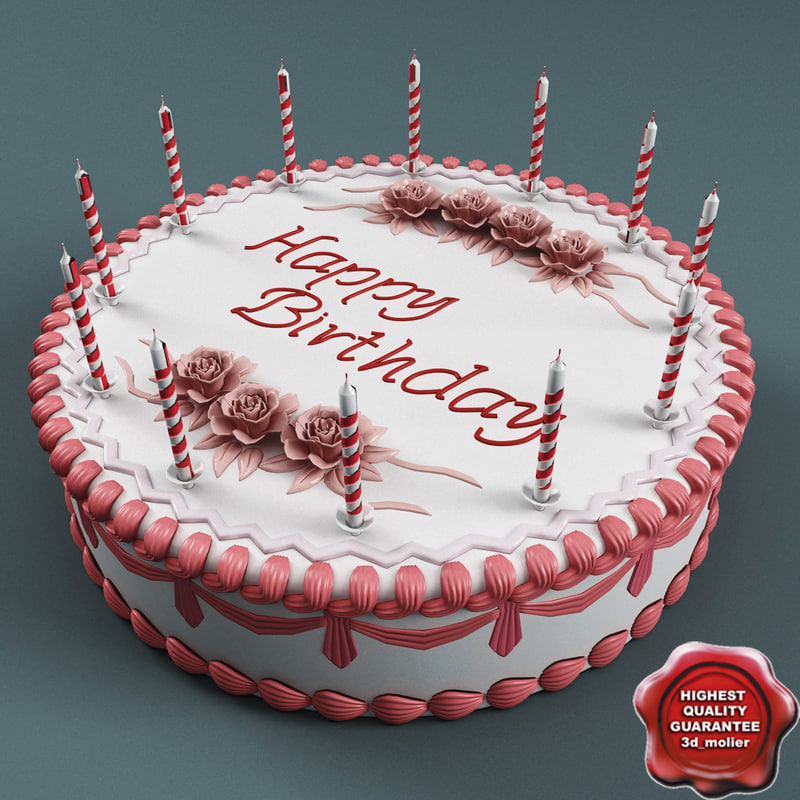 C4D Birthday Cake Model Download Decors & 3D Models | OBJ Free Download -  Pikbest