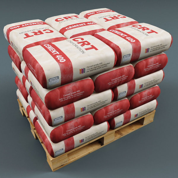 3d pallet cement bags model