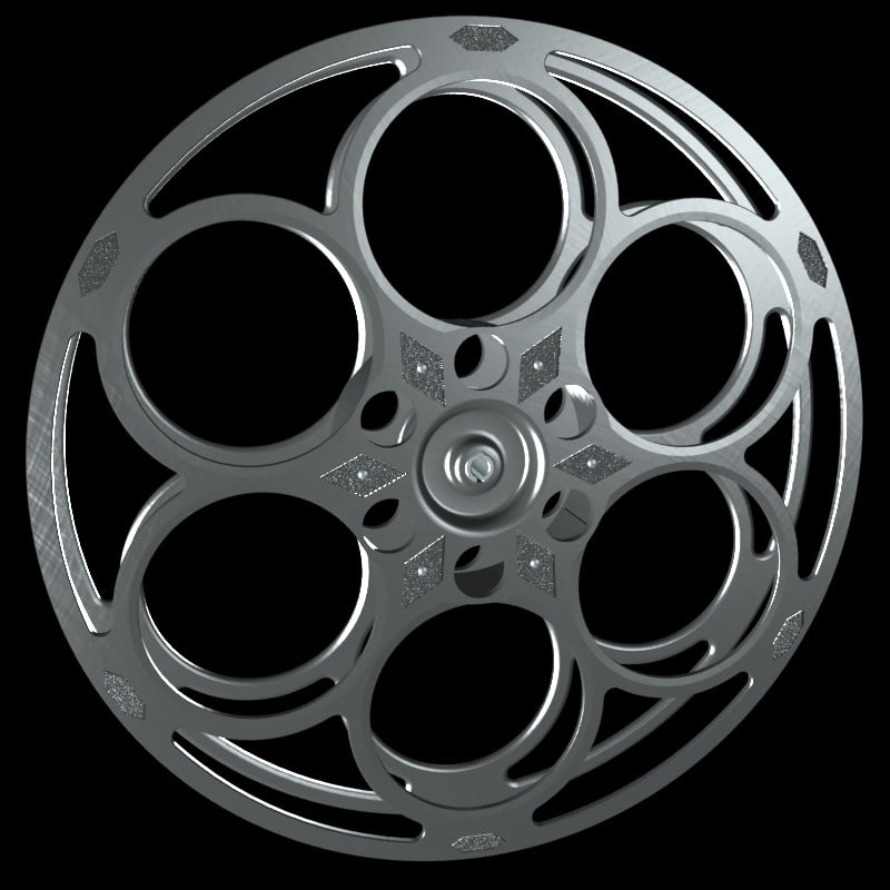 3d model classic film reel movie