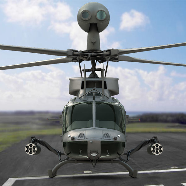 3d model oh-58d kiowa warrior helicopters