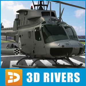 3d model oh-58d kiowa warrior helicopters