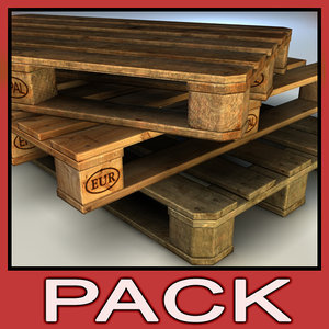 wood pallet pack 3d max